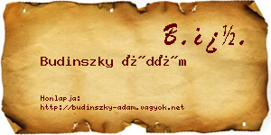 Budinszky Ádám névjegykártya